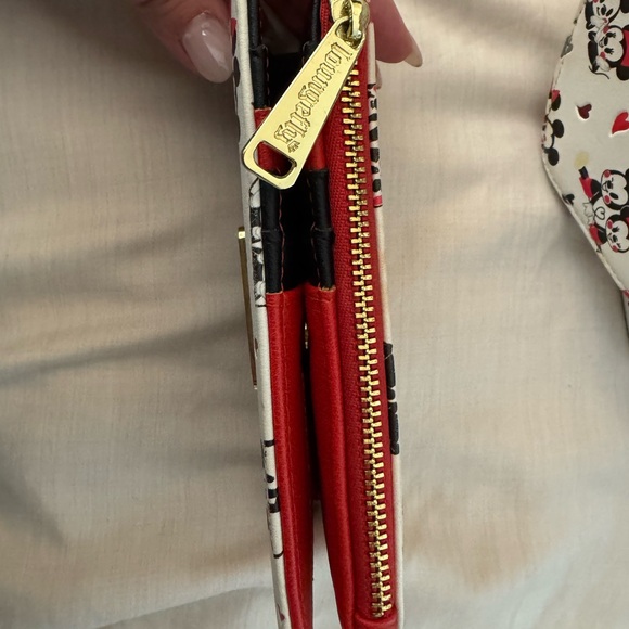 Loungefly Mickey Minnie Love Heart AOP Mini Backpack + Wallet Valentine Couple - Picture 12 of 15